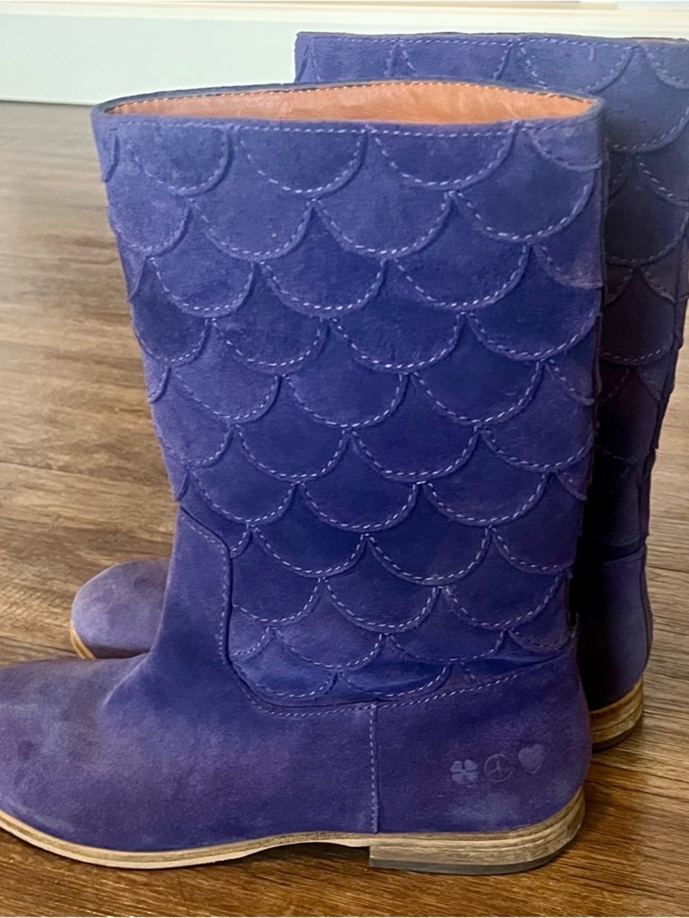 LUCKY Purple Suede Afina Mermaid Vintage Boho Festival Boots 8.5 - Picture 4 of 14